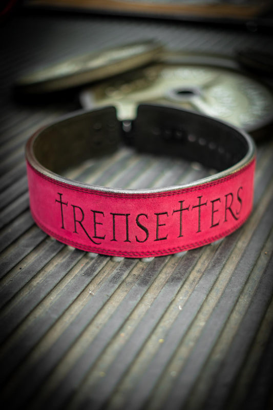 Trensetters Pink Leather Lever Belt for Weightlifting & Powerlifting